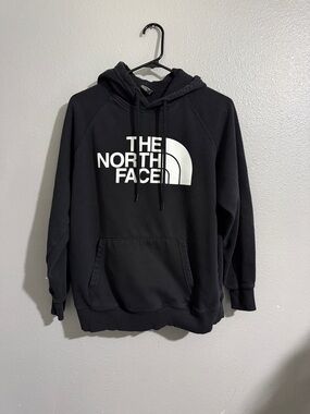 The North Face Black Pullover Hoodie with White Logo